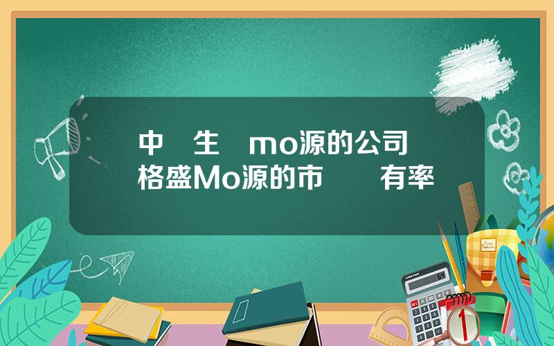 中國生産mo源的公司 亞格盛Mo源的市場佔有率